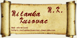 Milanka Kusovac vizit kartica